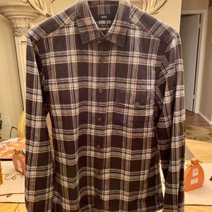 Hugo Boss plaid flannel button down- casual fit